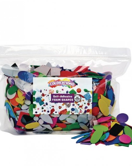 Colorations Self-Adhesive Foam Shapes 1000 Pieces