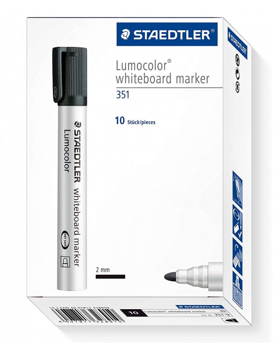 Staedtler Drywipe 351 Whiteboard Marker Box of 10