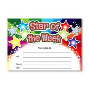 Award Certs Star Of The Week Sparkling