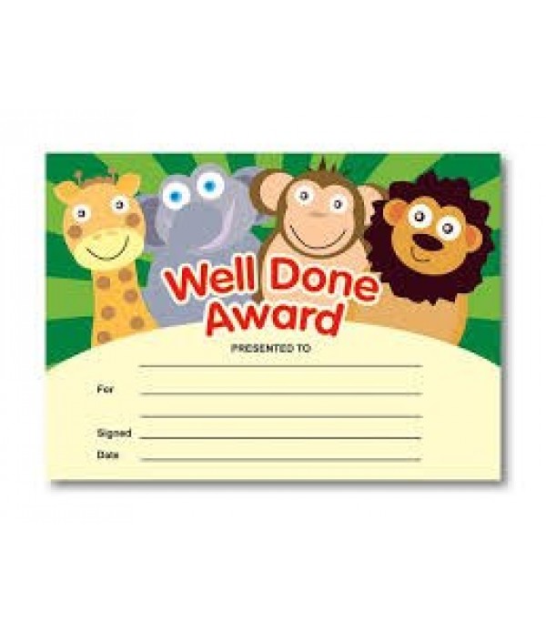 Award Certs Well Done