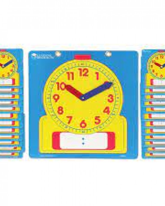 Classroom Clock Set Write on/ Wipe Off
