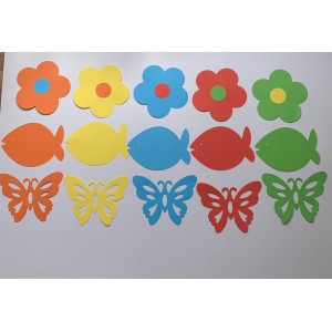 Tree, Apple,Fish, Flower, Butterfly - Cut Out Shapes
