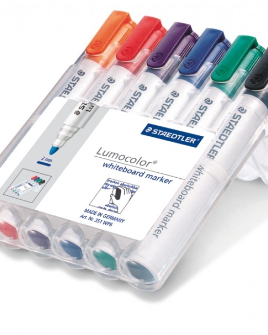 Staedtler Wallet Of 6 Drywipe Whiteboard Markers  Special Price Available Online Only