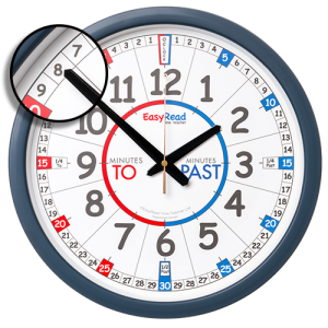 EasyRead Classroom Wall Clock. Time Teacher Past & To