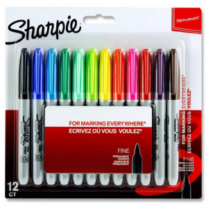 Assorted Permanent Sharpie Markers pack of 12