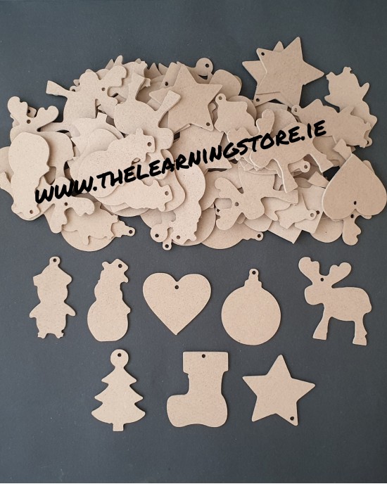 Christmas Themed Hanging Shapes to Decorate pk of 80