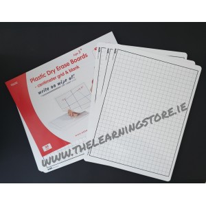Dry Wipe Erase Boards - 10mm Grid & Blank (30)