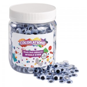 Colorations Black Self-Adhesive Wiggly Eyes