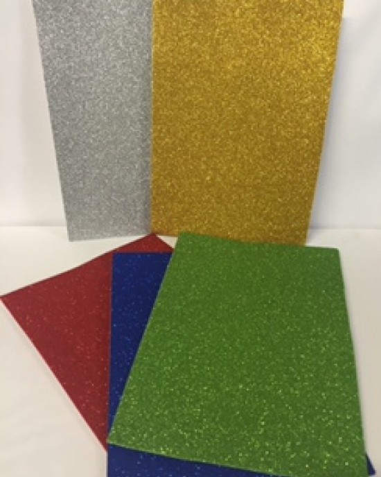 Foam Sheets A4 Glitter Pack of 5