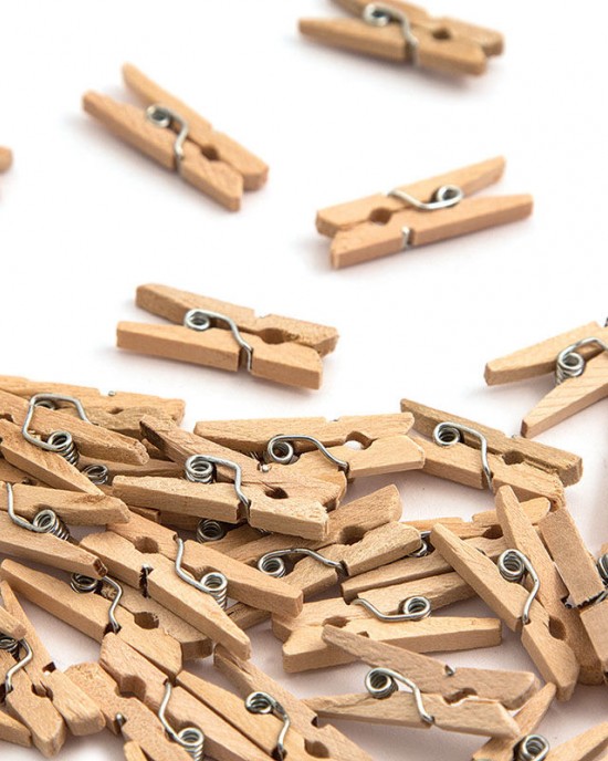 Mini Pegs Natural Pack of 100