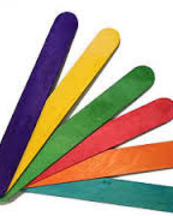 Lollipop Stick Jumbo Coloured Pk50
