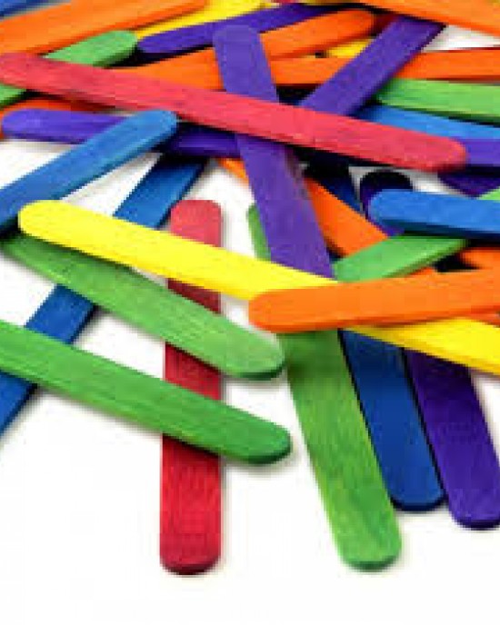 Lollipop Sticks Coloured Pk 100