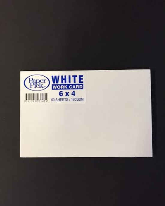Work/ Flash Cards 6 x 4 White PK 50