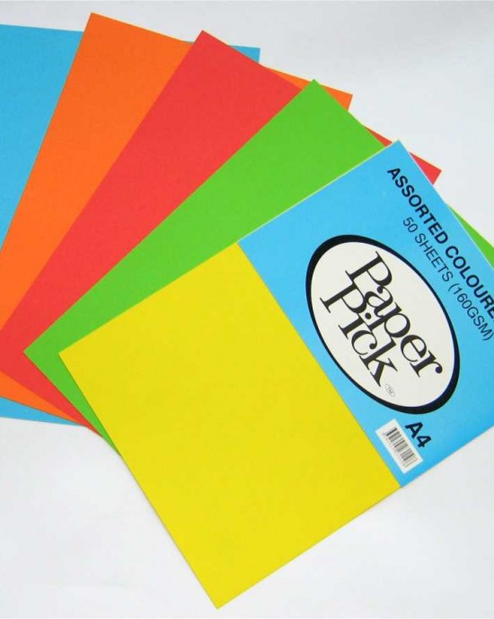 A4 Card Mixed Colours 50 Sheets