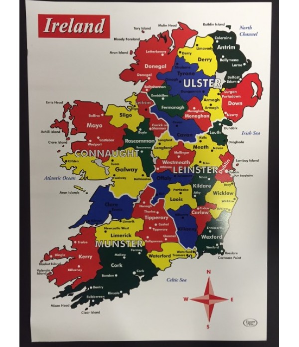 Poster Map Of Ireland