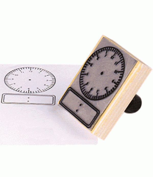 Digital Clock Rubber Stamp